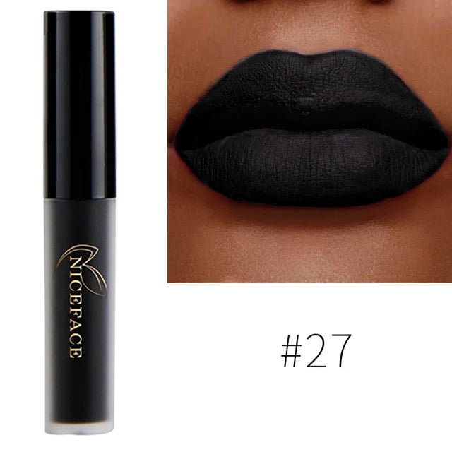 NICEFACE Matte Velvet Lip Glaze Waterproof Long Lasting Not Easy To Fade Lip Gloss Silky Smooth Sexy Lipstick Women Maquillage