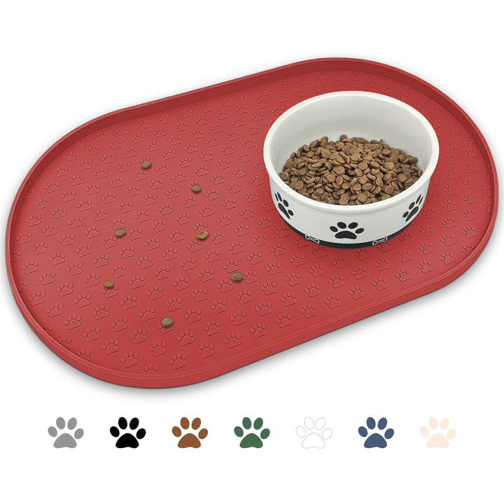 Dog Food Mat Pet Placemat Cat Bowl Pad Cats Drinking Feed Mats Easy to Clean Non-Slip Silicone Round Pet Feeding Water Supplies