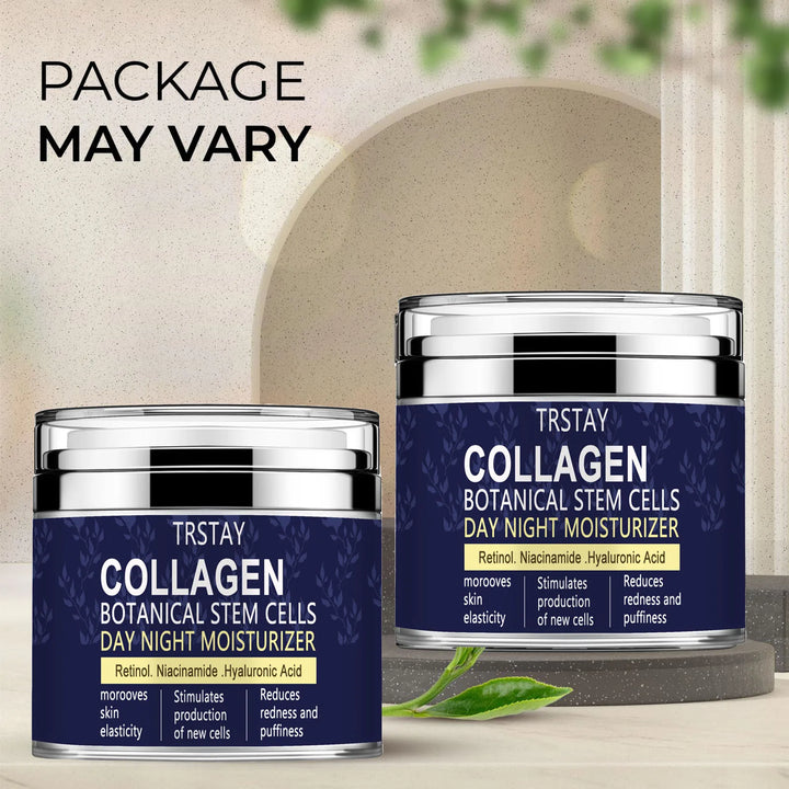 Collagen Face Moisturizer with Airless Pump - Collagen Botanical Stem Cells Cream for Skin with Retinol, Niacinamide