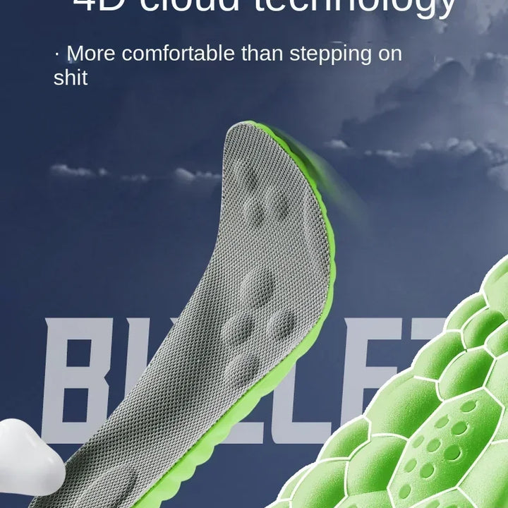 4D Latex Sport Insoles Soft High Elasticity Shoe Pads Breathable Running Basket Shoe Sole Arch Support Orthopedic Inserts Unisex