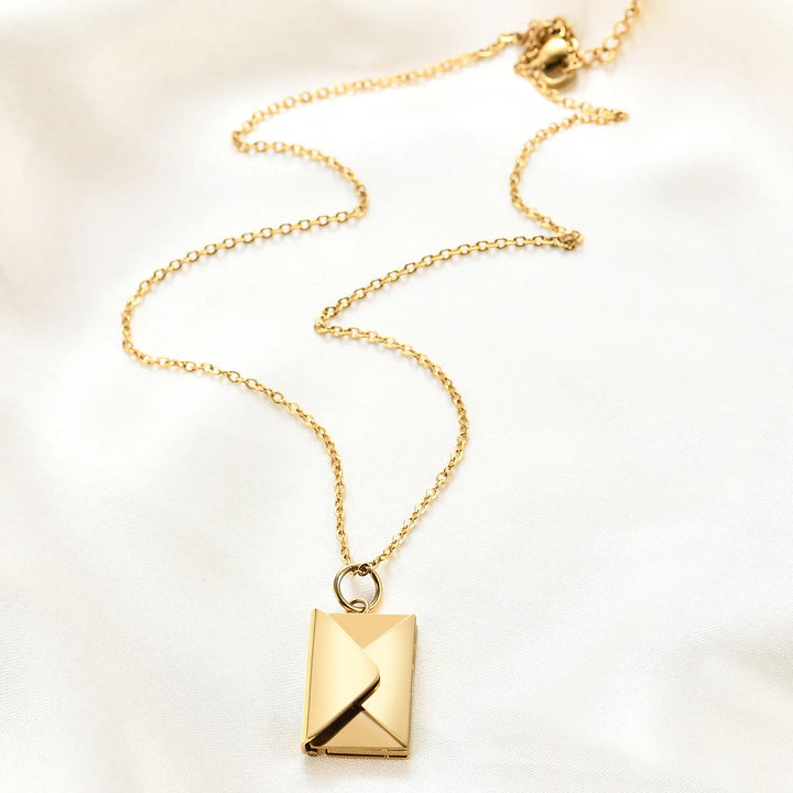 Love Letter Envelope Pendant Necklace Romantic Stainless Steel Jewelry Confession Love You For Valentine Day Gifts Wholesale