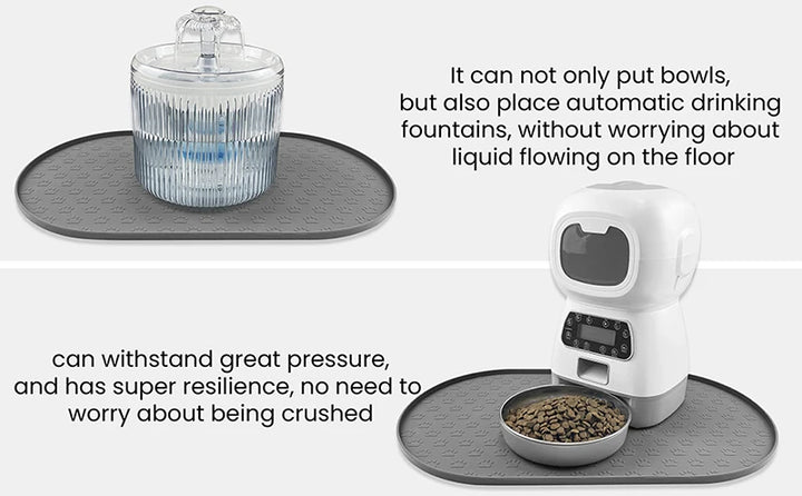 Dog Food Mat Pet Placemat Cat Bowl Pad Cats Drinking Feed Mats Easy to Clean Non-Slip Silicone Round Pet Feeding Water Supplies