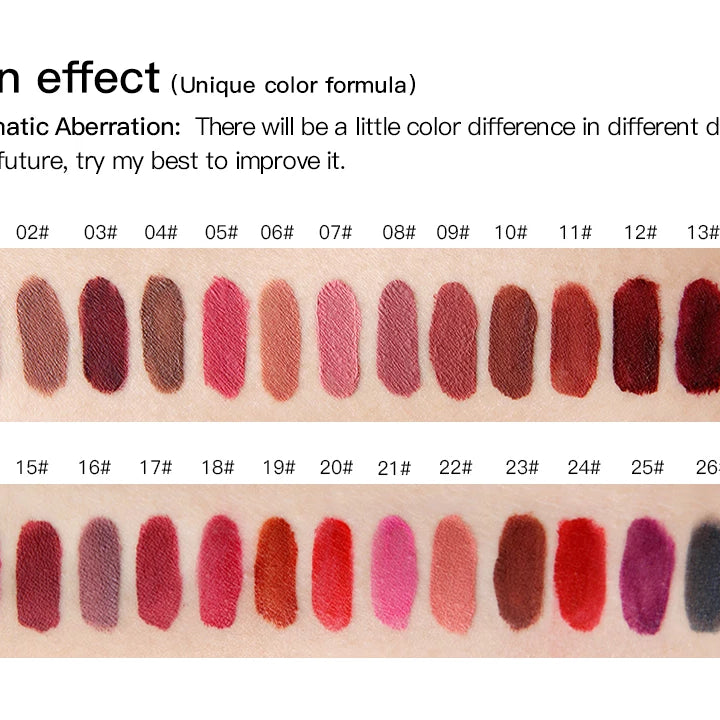 NICEFACE Matte Velvet Lip Glaze Waterproof Long Lasting Not Easy To Fade Lip Gloss Silky Smooth Sexy Lipstick Women Maquillage