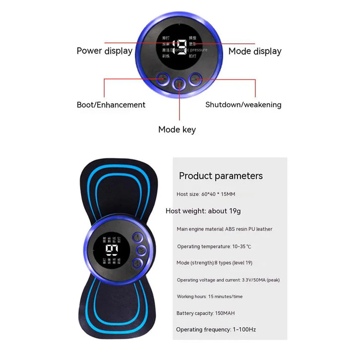 Multifunctional Pulse Massage Sticker EMS Smart Electrotherapy Mini Portable Massager Shoulder Neck and Cervical Massage Sticker