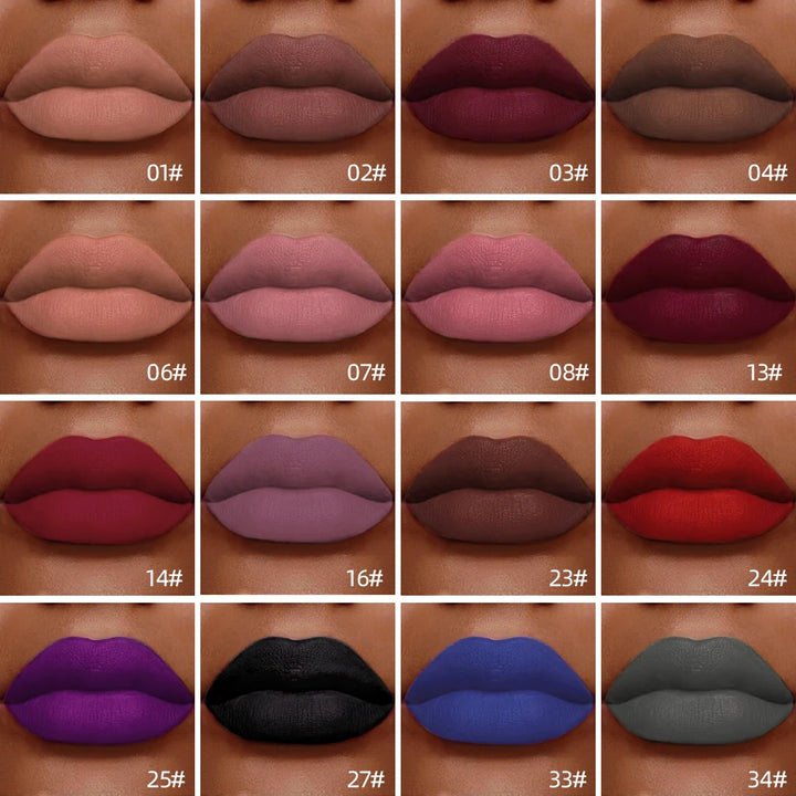 NICEFACE Matte Velvet Lip Glaze Waterproof Long Lasting Not Easy To Fade Lip Gloss Silky Smooth Sexy Lipstick Women Maquillage