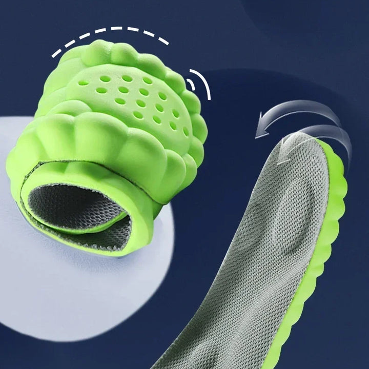 4D Latex Sport Insoles Soft High Elasticity Shoe Pads Breathable Running Basket Shoe Sole Arch Support Orthopedic Inserts Unisex