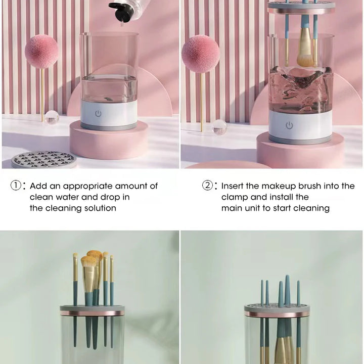 USB Electric Makeup Brush Cleaner Portable 3 In 1 Makeup Brushes Drying Rack Lazy Cleaning Brush Washer Quick Dry Tool New