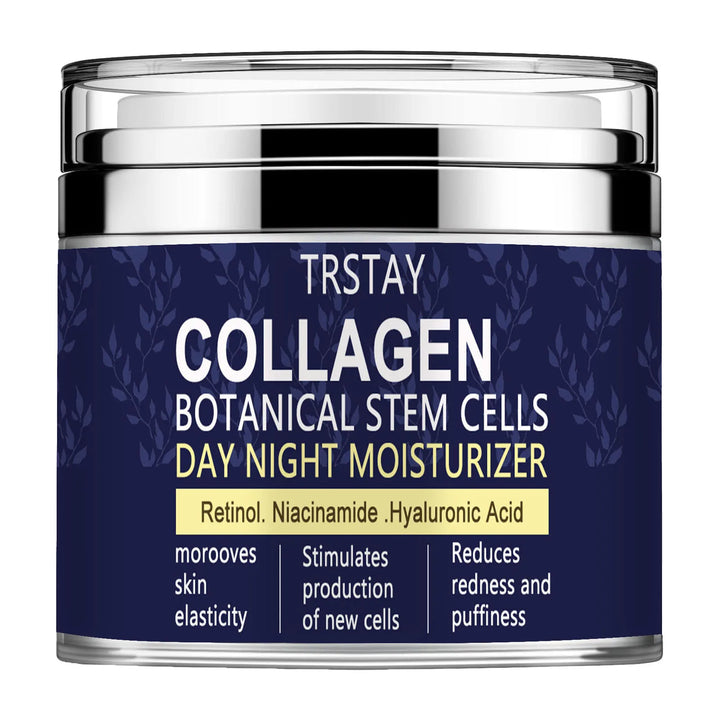 Collagen Face Moisturizer with Airless Pump - Collagen Botanical Stem Cells Cream for Skin with Retinol, Niacinamide